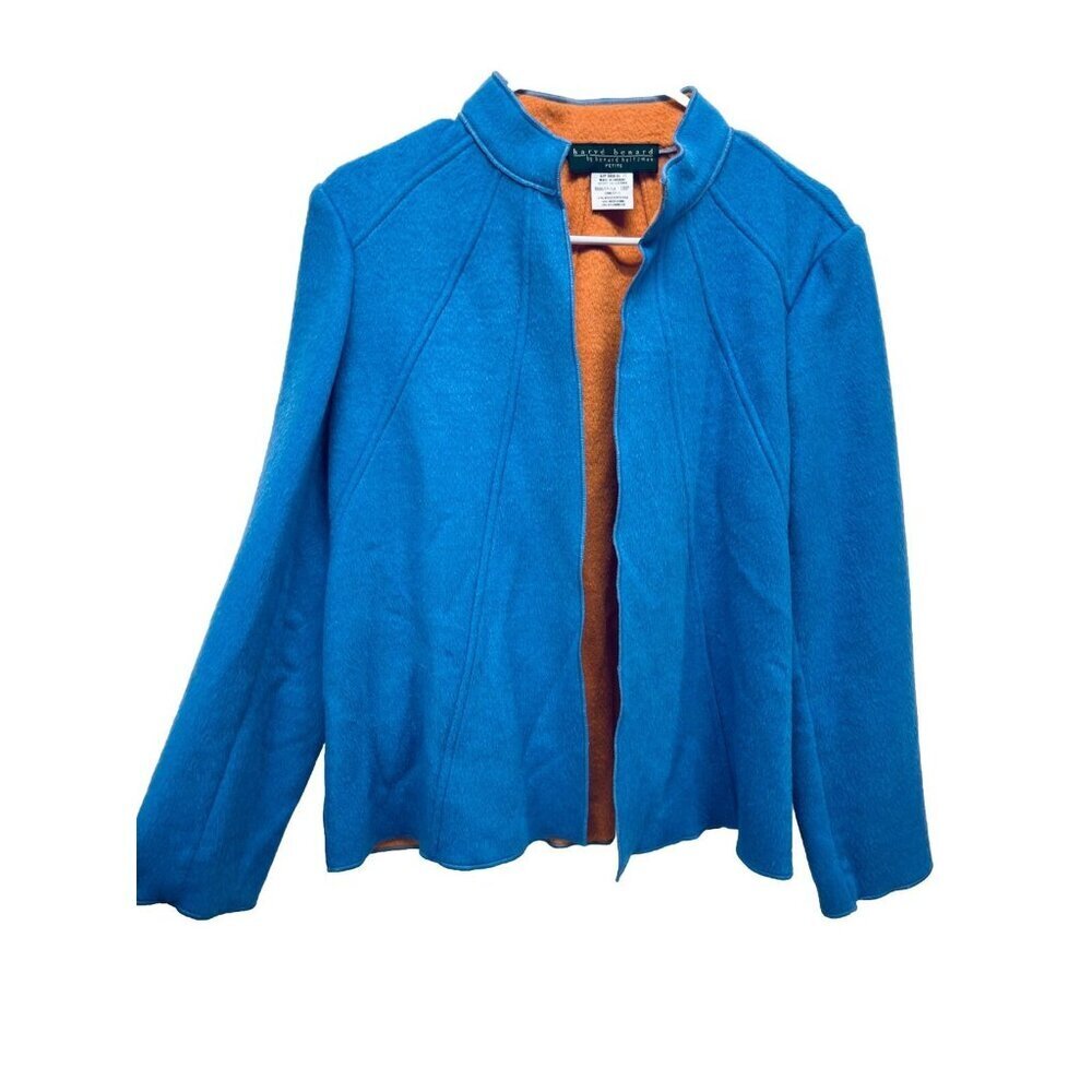 Harve Benard Petite Jacket Size 10P Women’s Wool Blend Open Front Classic Blue